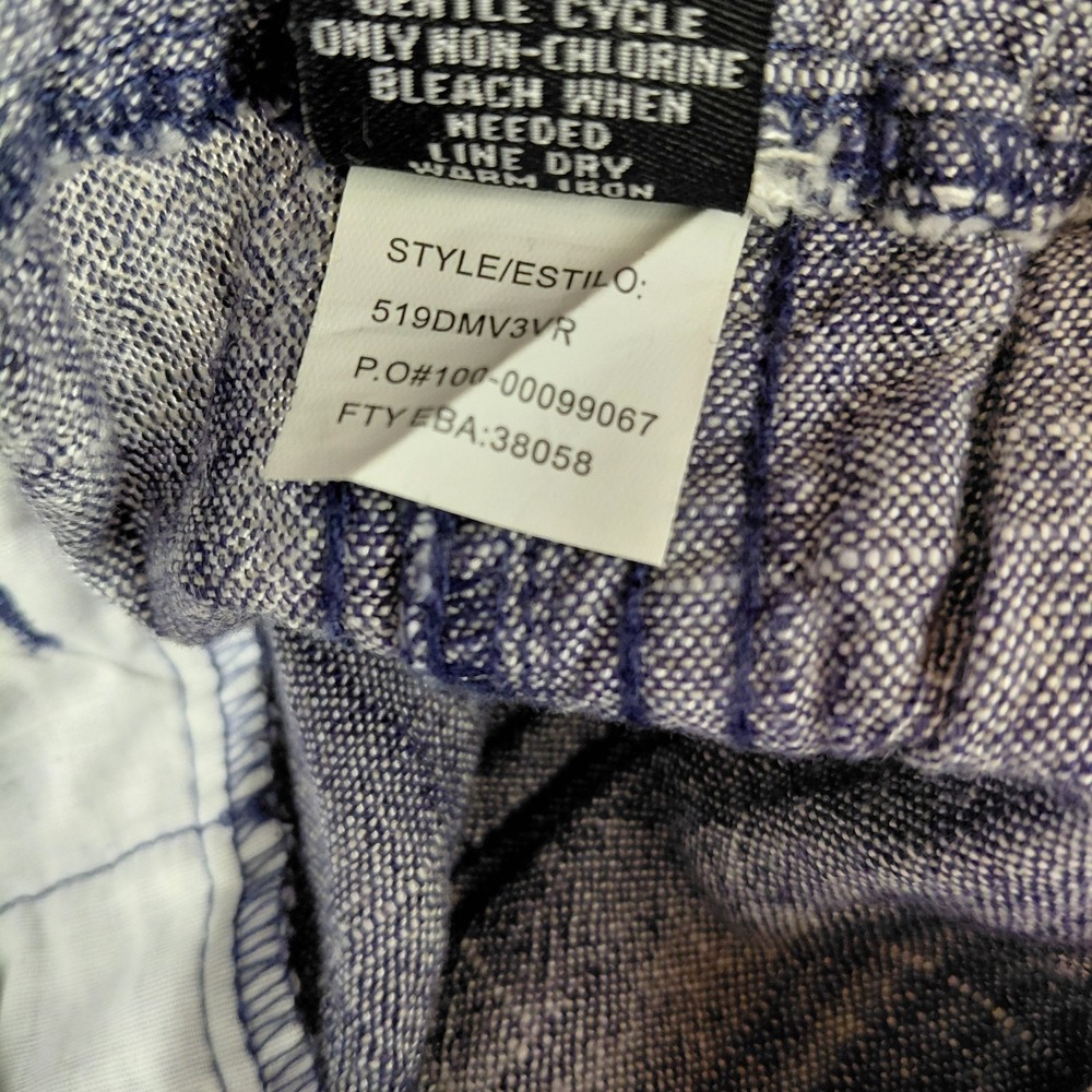Violets & Roses Women Cropped Linen Pants Size 10/30 Blue Lagernook Coastal - Picture 10 of 11